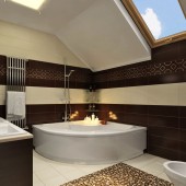 Бежевые ванные комнаты фото - дизайн интерьера