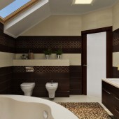 Бежевые ванные комнаты фото - дизайн интерьера