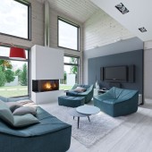 Уютный минимализм в доме из бруса от INT2