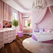Розовые детские комнаты фото - дизайн интерьера