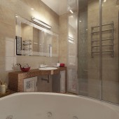 Бежевые ванные комнаты фото - дизайн интерьера