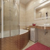 Бежевые ванные комнаты фото - дизайн интерьера