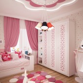 Розовые детские комнаты фото - дизайн интерьера