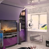 Фиолетовые гостиные фото - дизайн интерьера