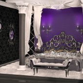 Фиолетовые спальни фото - дизайн интерьера