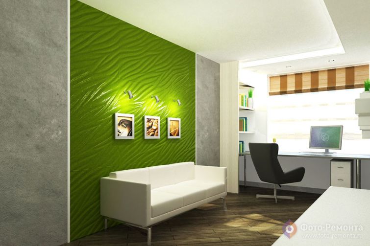  Ремонт кабинета в зеленых тонах