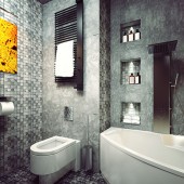 Серые ванные комнаты фото - дизайн интерьера