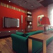 Оранжевые гостиные фото - дизайн интерьера