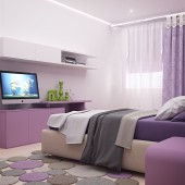 Фиолетовые детские комнаты фото - дизайн интерьера