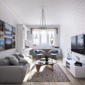 Проект гостиной White Hill, 20,7 кв.м.