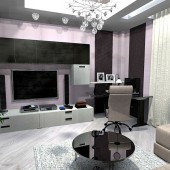 Фиолетовые гостиные фото - дизайн интерьера