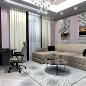 Фиолетовые гостиные фото - дизайн интерьера