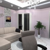 Фиолетовые гостиные фото - дизайн интерьера