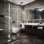 Коричневые ванные комнаты фото - дизайн интерьера