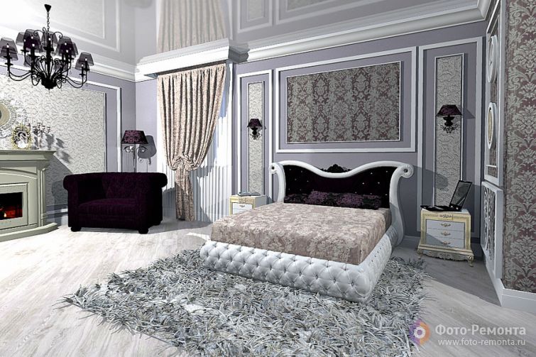 Интерьер спальни в стиле неоклассика