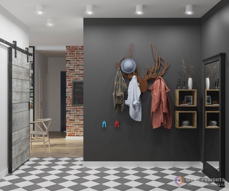  Дизайн прихожей в темных тонах