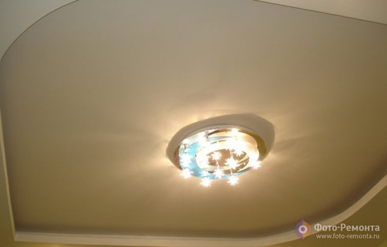 Потолок из гипсокартона в гостиной, фото 5