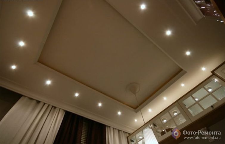Потолок из гипсокартона на кухне, фото 4
