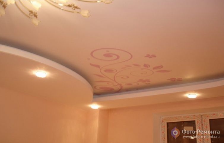 Потолок из гипсокартона в спальне, фото 4