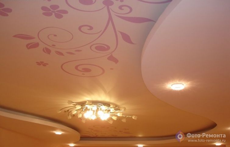 Потолок из гипсокартона в спальне, фото 3
