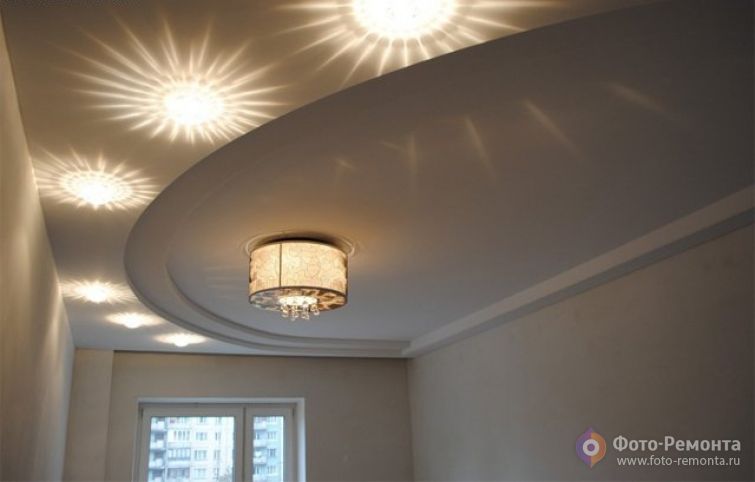 Потолок из гипсокартона в спальне, фото 2