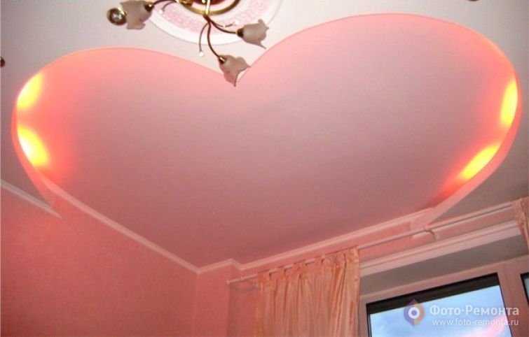 Потолок из гипсокартона в спальне, фото 8