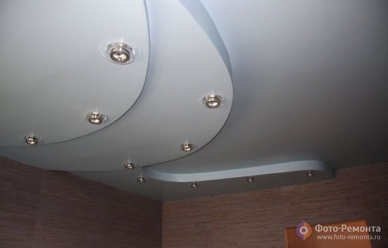 Потолок из гипсокартона в спальне, фото 6