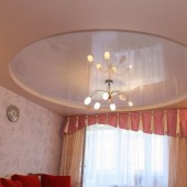  фото - Круглый натяжной потолок в гостиной, фото 1 