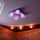Натяжной потолок с подсветкой в спальне, фото 16