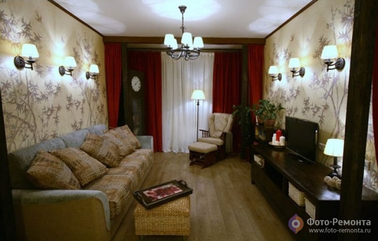 Гостиная в восточном стиле после ремонта