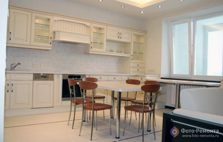 Ремонт кухни в белом цвете