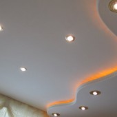 Потолок на кухне из гипсокартона, фото 7