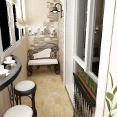 Проект интерьера балкона с кофейным столиком, фото 8
