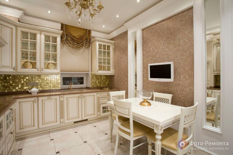  Коричневая кухня интерьер