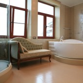 Бежевые ванные комнаты фото - дизайн интерьера