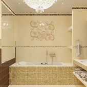 Бежевые ванные комнаты фото - дизайн интерьера