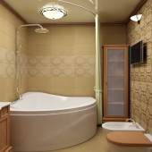 Бежевые ванные комнаты фото - дизайн интерьера