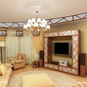 Гостиная с электронным камином