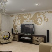 Дизайн-проект гостиной с двумя зонами