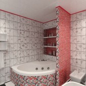 Красные ванные комнаты фото - дизайн интерьера