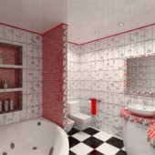 Красные ванные комнаты фото - дизайн интерьера
