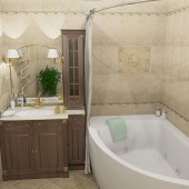 Бежевые ванные комнаты фото - дизайн интерьера