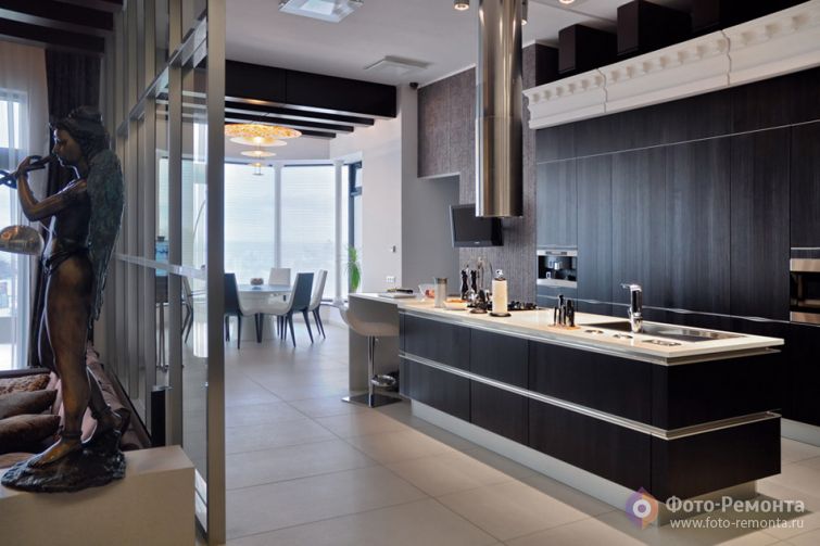 Черно-белый цвет в интерьере квартиры