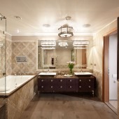 Дизайн большой ванной комнаты