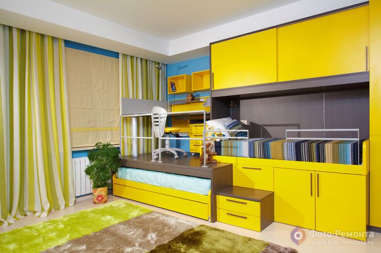  Дизайн детской комнаты в желтом цвете