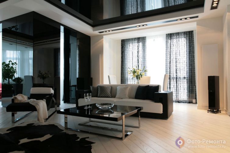 Дизайн квартиры-студии в черно-белых тонах