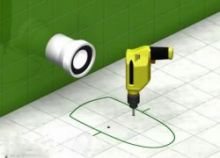 Сверление пола для установки и крепления унитаза