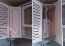 Установка газовой коробки в углу