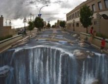 3D рисунок на асфальте