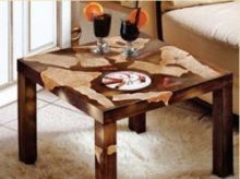 Декупаж столика при помощи отрывков газеты